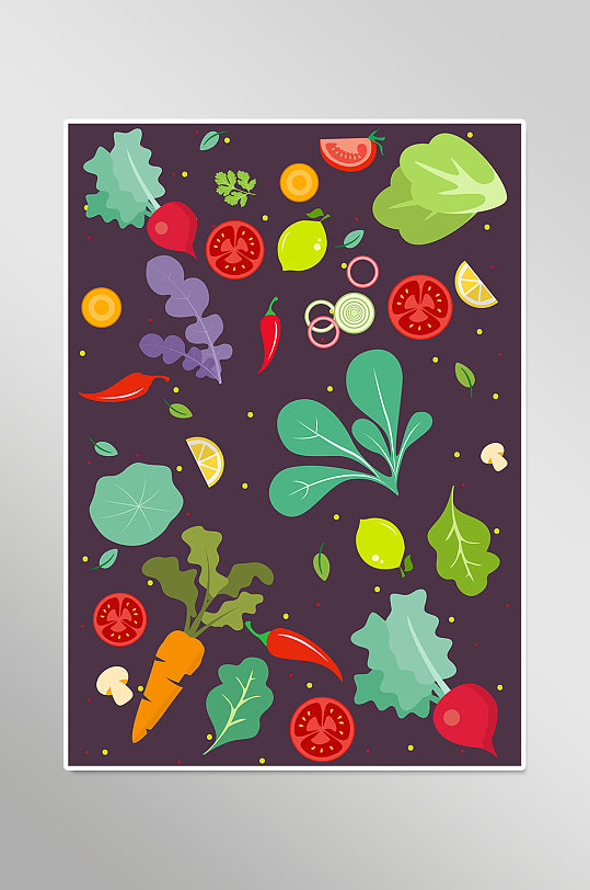 创意色彩蔬菜水果背景