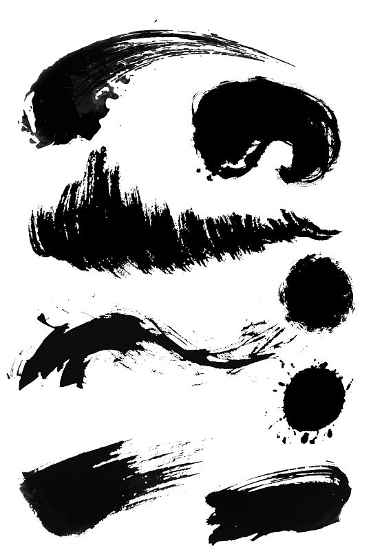创意水墨笔画免抠元素-众图网