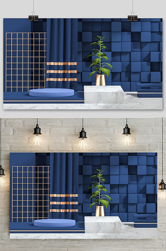 c4d电商场景元素设计 C4D电商展台场景背景-众图网