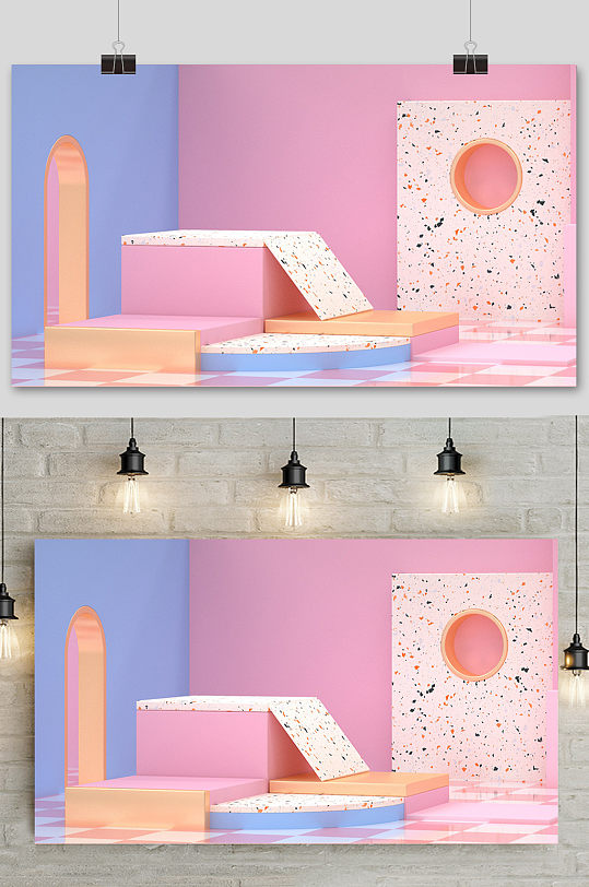 c4d电商场景元素设计 C4D电商展台场景背景-众图网