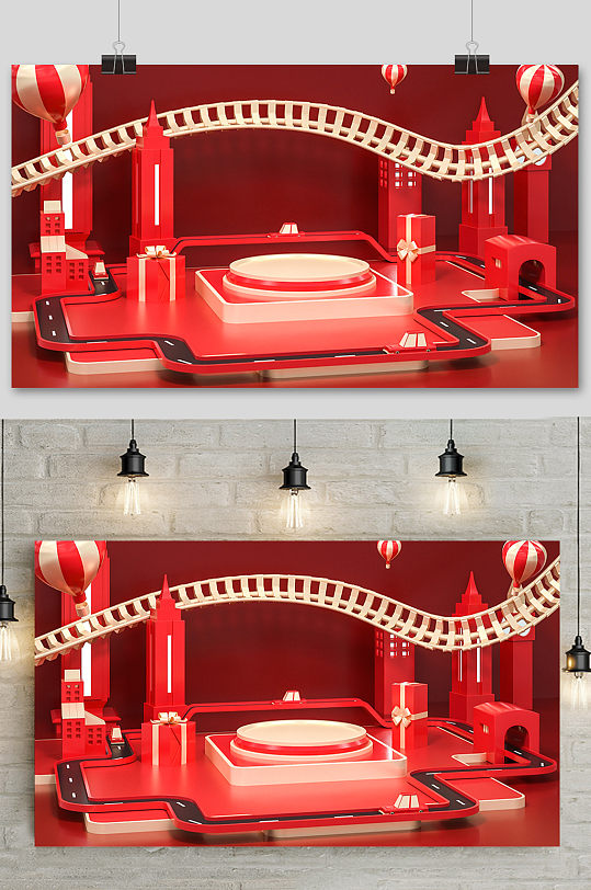 c4d电商场景元素设计-众图网