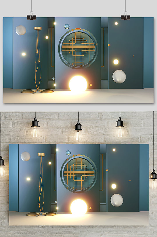 质感中国风c4d电商场景元素背景-众图网