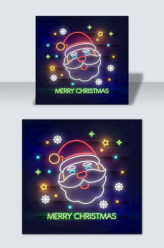 霓虹特效圣诞节素材矢量背景元素
