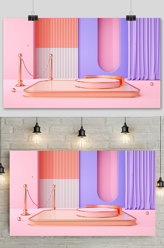 c4d电商场景元素设计促销模型背景-众图网