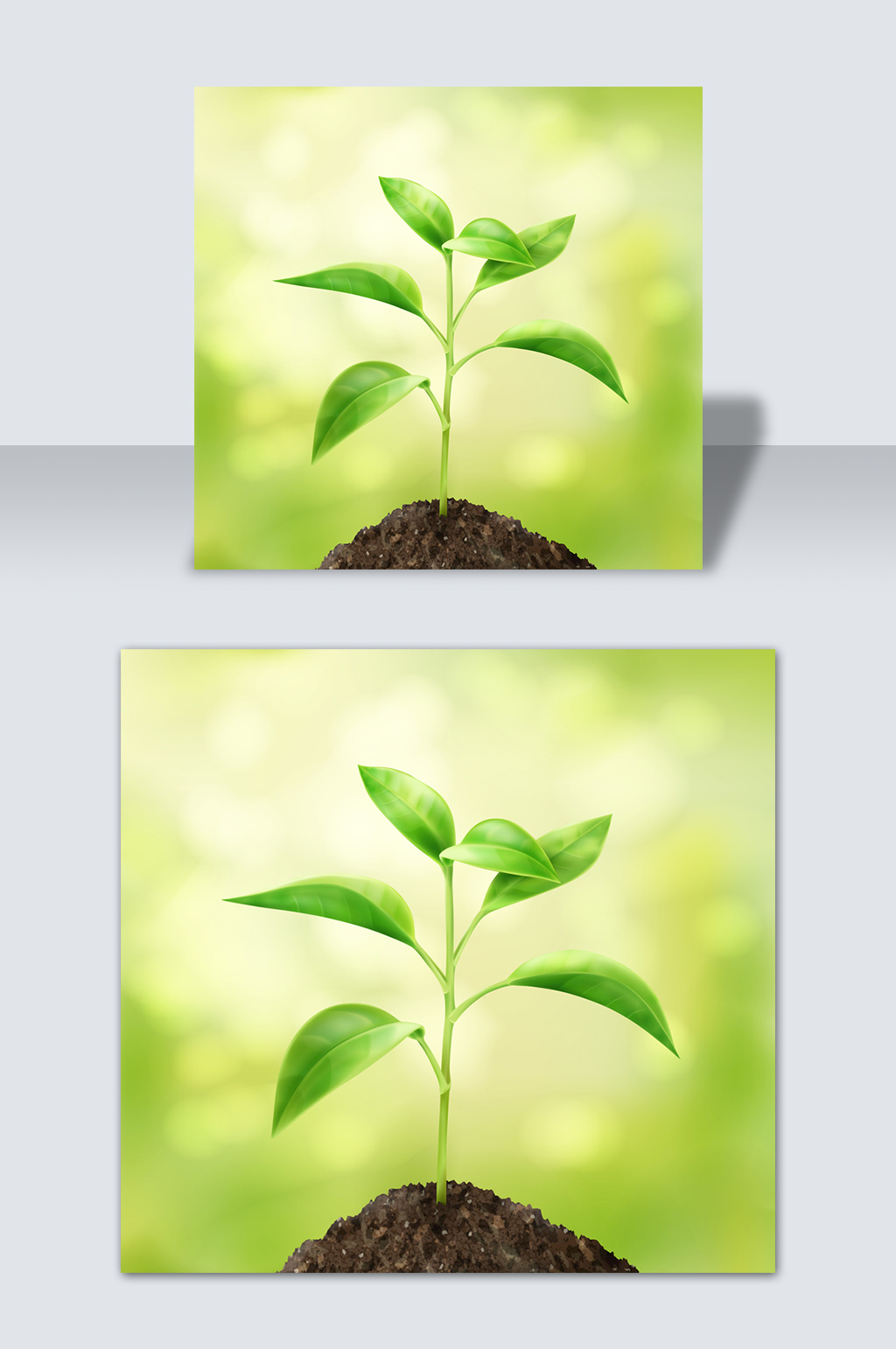 手绘卡通小草盆栽元素素材素材