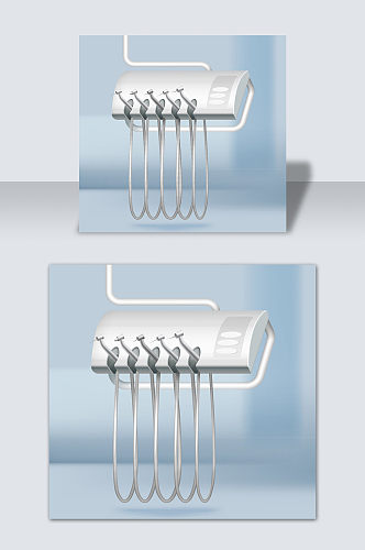 手绘卡通牙齿口腔科器械矢量元素