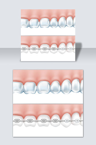 手绘简约卡通牙齿口腔科矢量元素