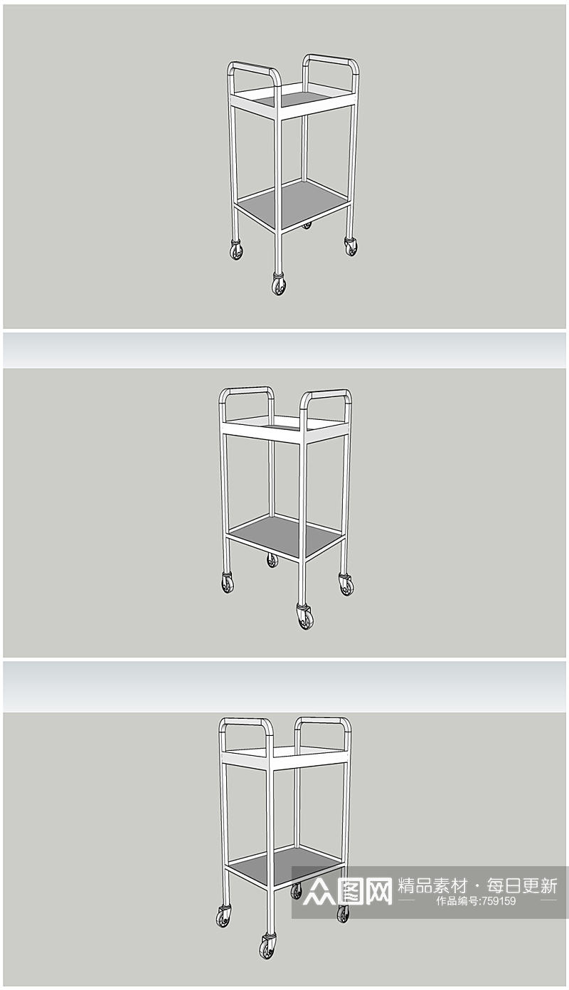 不锈钢小型移动推车素材