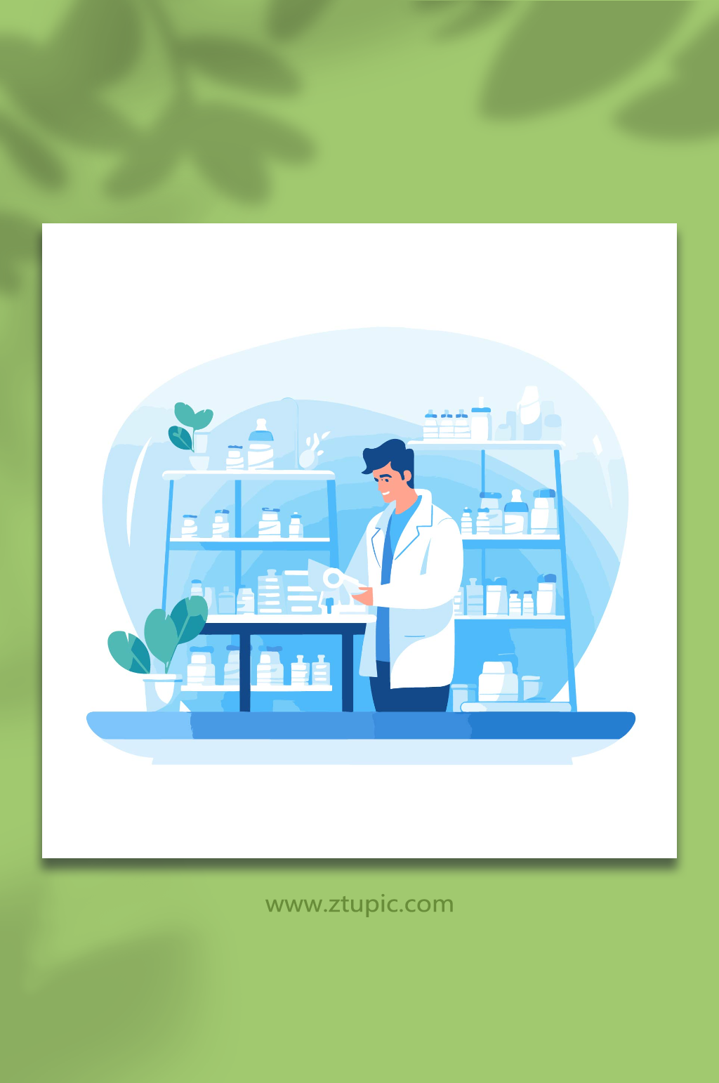 医院药剂师矢量人物医疗类插图素材素材