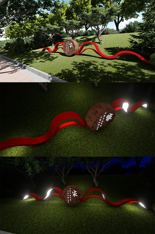 鼓家文化雕塑小品-众图网