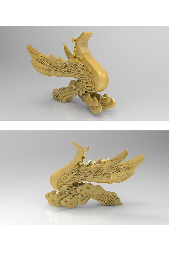 飞鸟凤凰小品雕塑-众图网