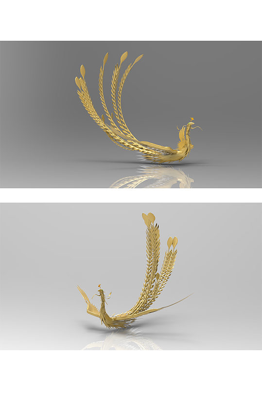 飞鸟凤凰雕塑小品-众图网