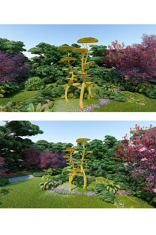 金色大气创意雕塑-众图网