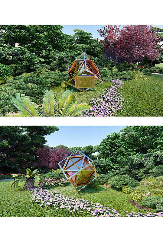 创意正方形雕塑小品-众图网