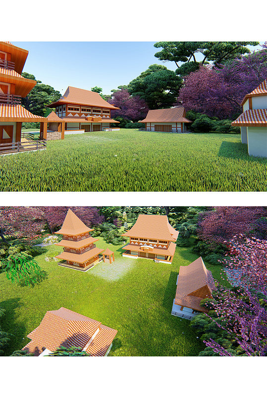 大气古建筑群落文化-众图网