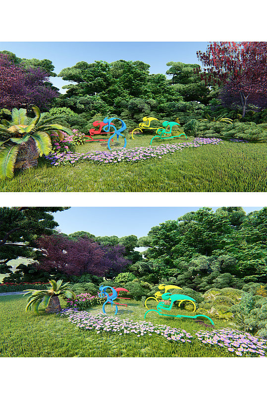 运动创意景观户外雕塑健身小品-众图网