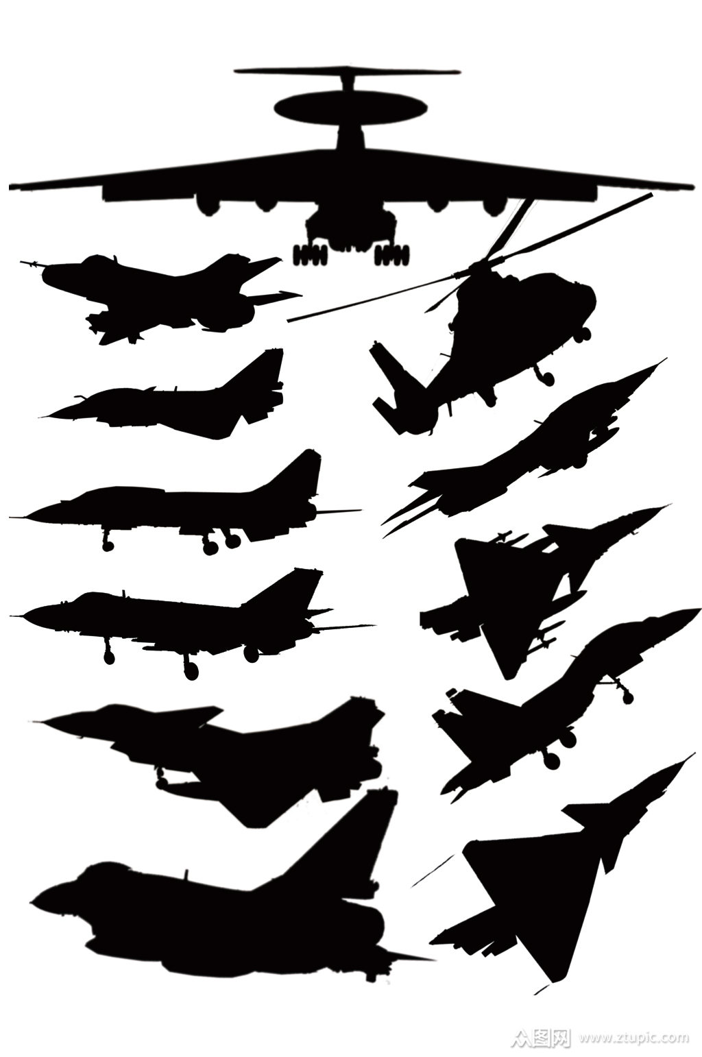 精美剪影素材飞机剪影免扣素材
