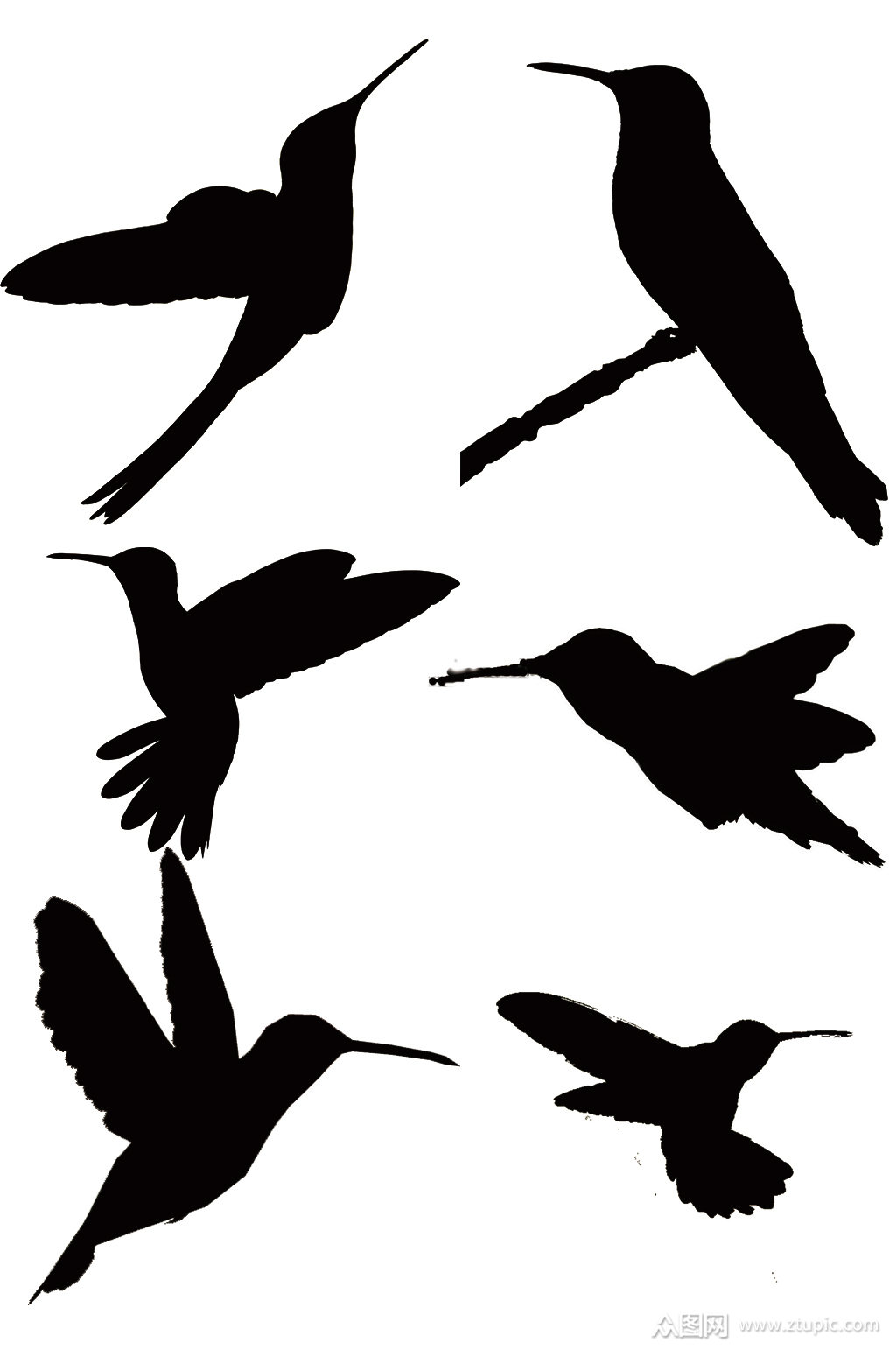 精美动物剪影鸟类剪影免扣素材