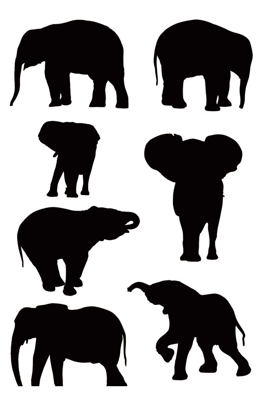 精美大象剪影免扣素材-众图网