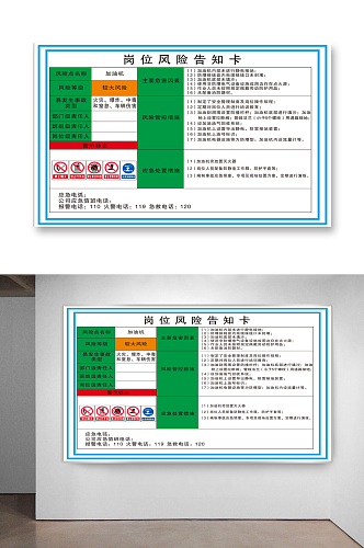 岗位风险告知牌岗位