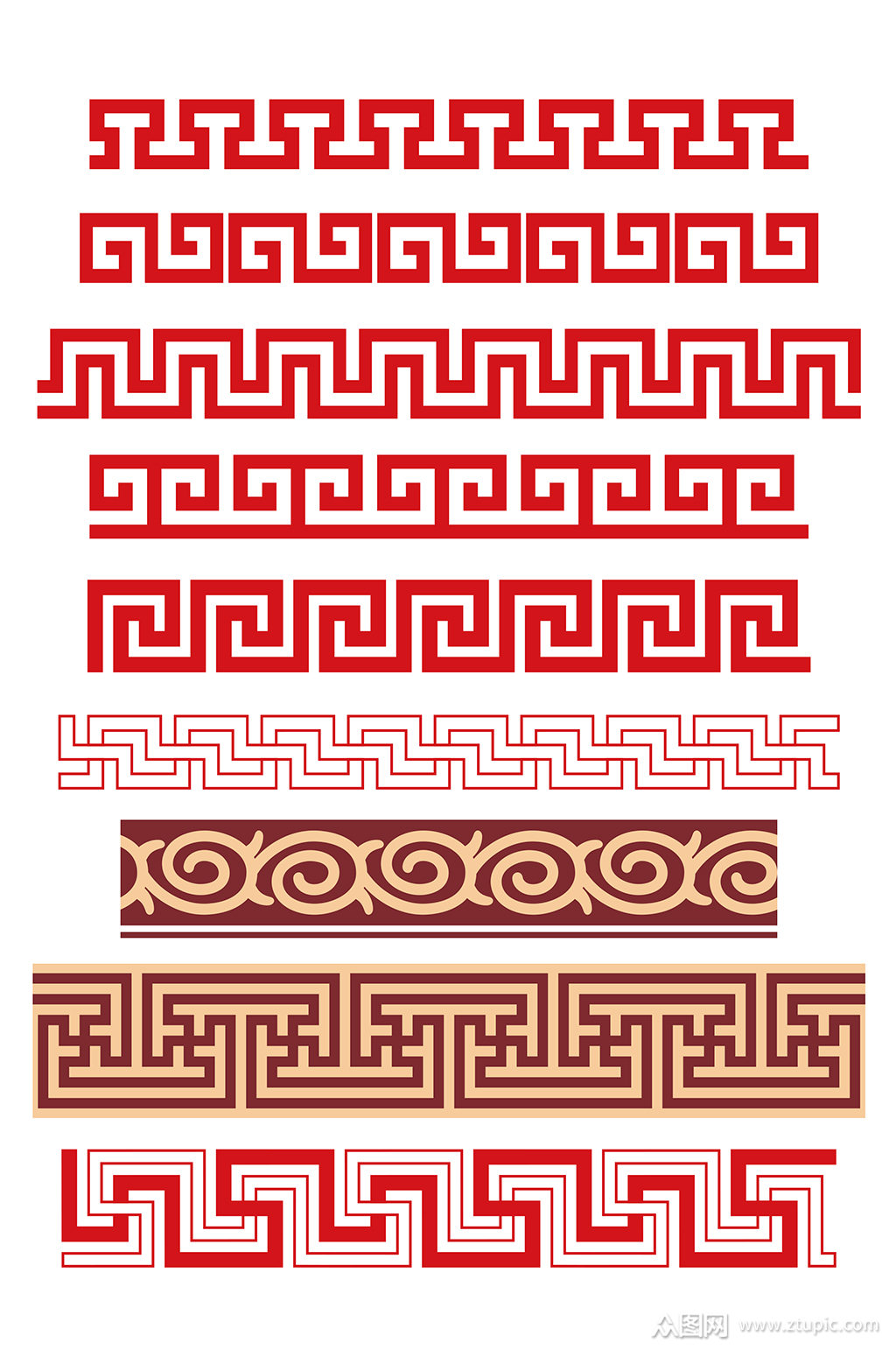 回形花边花纹雕刻素材