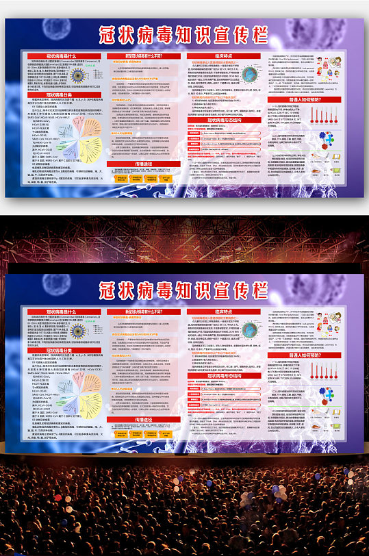 大气预防新型冠状病毒知识宣传栏海报