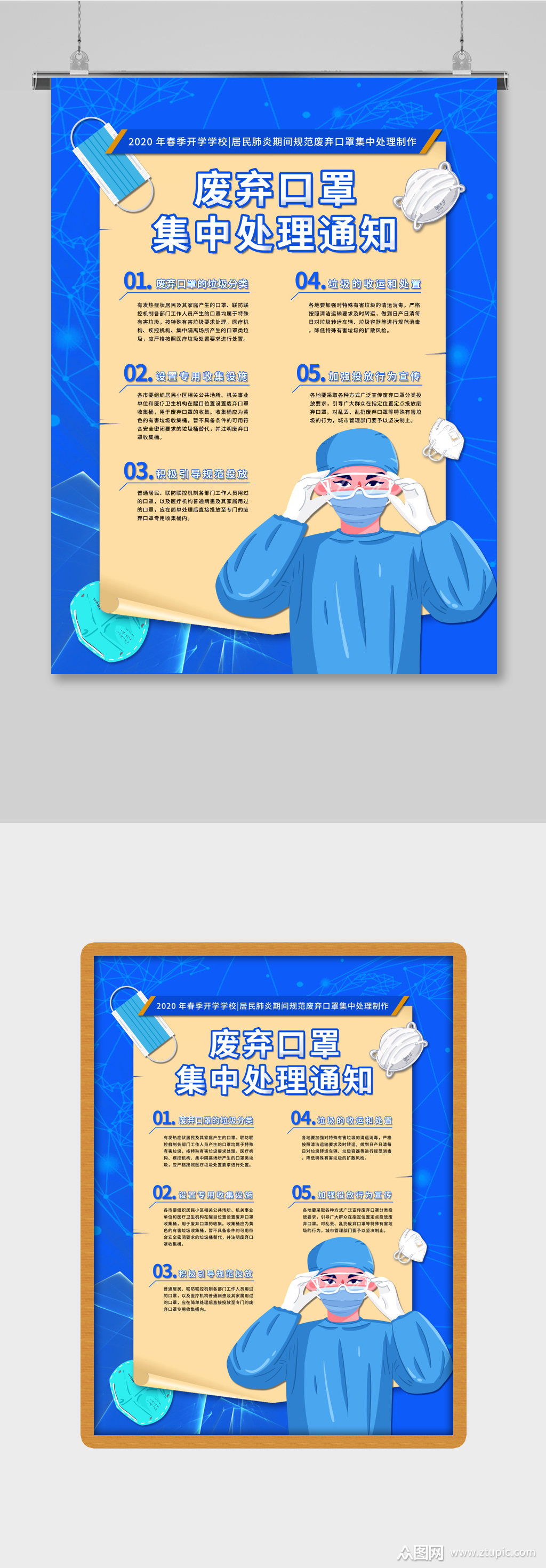废弃口罩处理海报