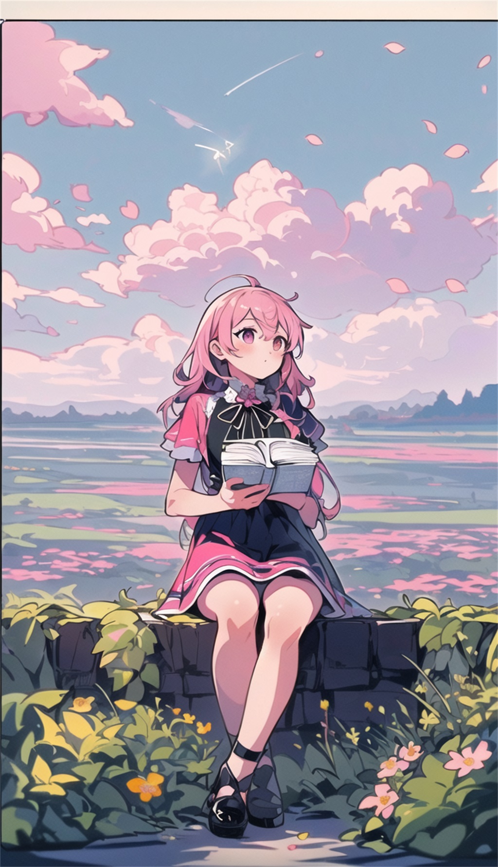 数字艺术多彩卡通少女插画素材