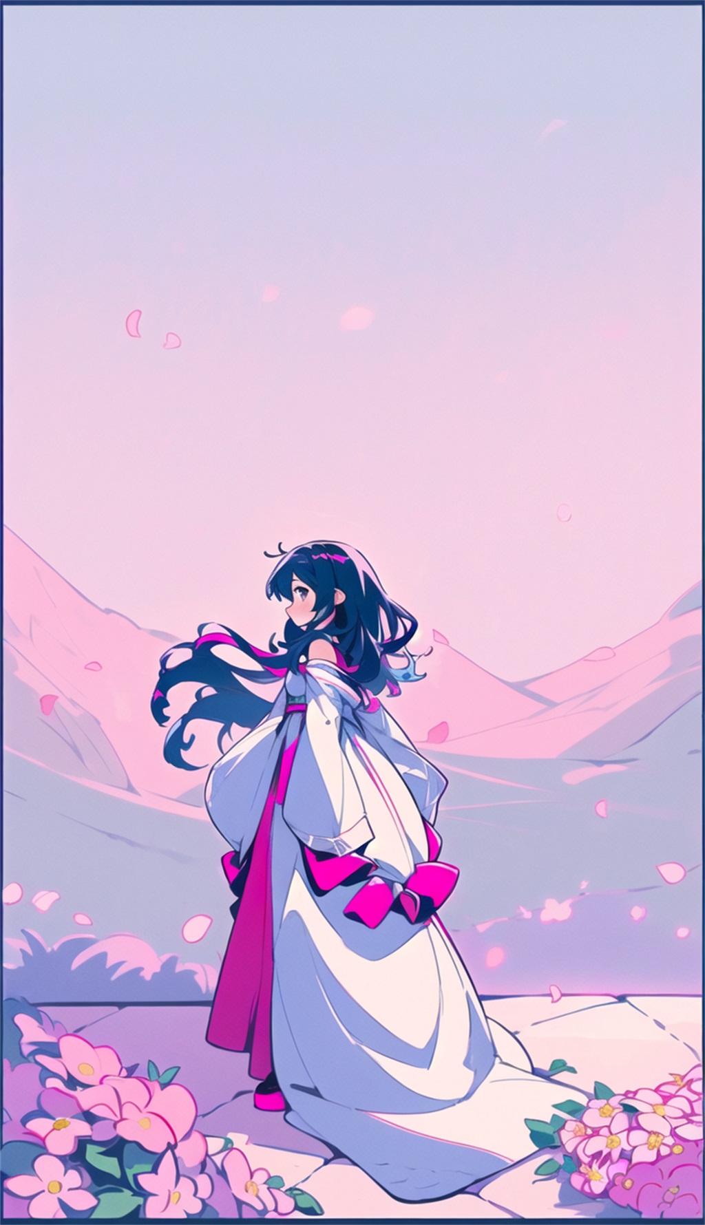 数字艺术可爱多彩风少女插画素材