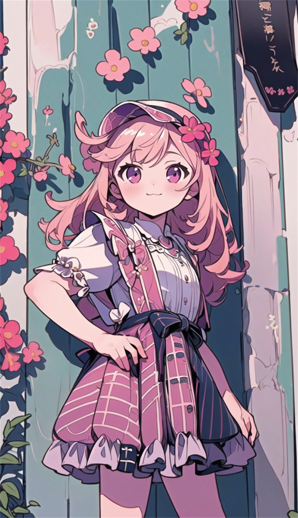 数字艺术多彩风手绘少女插画素材