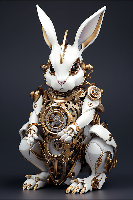 AI数字金属机械兔
