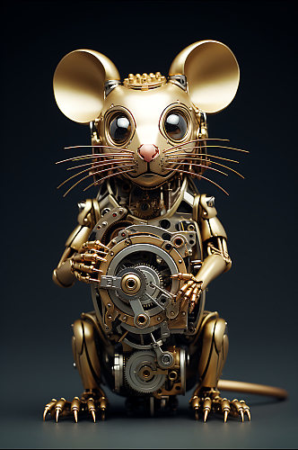 AI数字金属机械老鼠