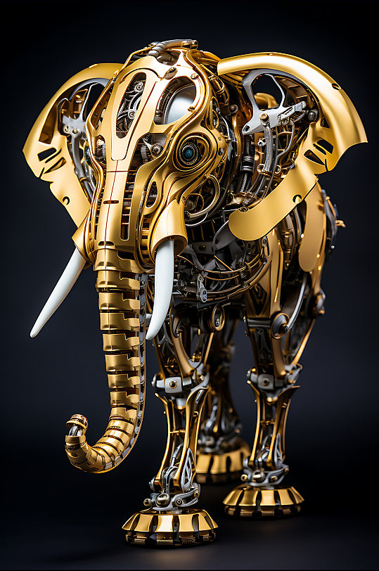 AI数字金属机械大象