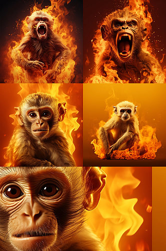 AI数字火焰中的猴子保护动物