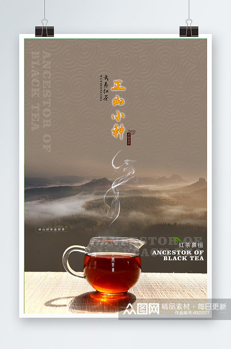 中国名茶红茶海报素材