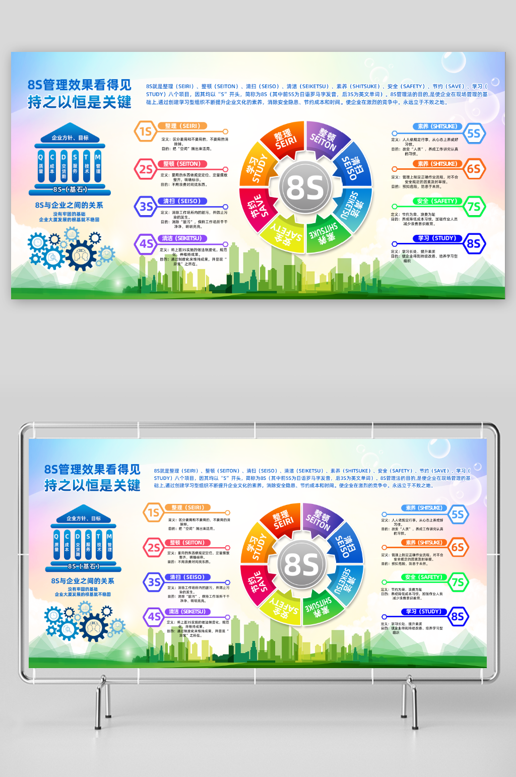 企业公司8S管理宣传栏素材