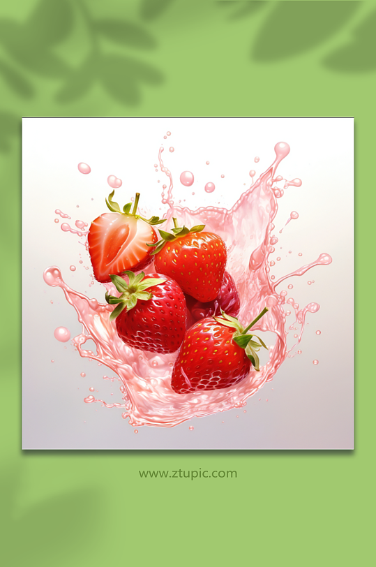 水花和草莓背景图