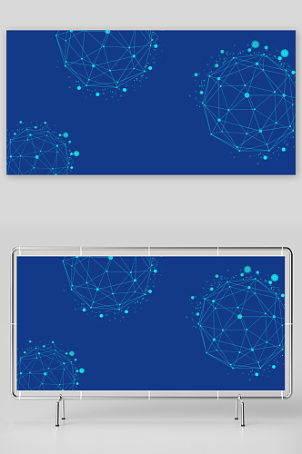 蓝色点线科技商务背景图