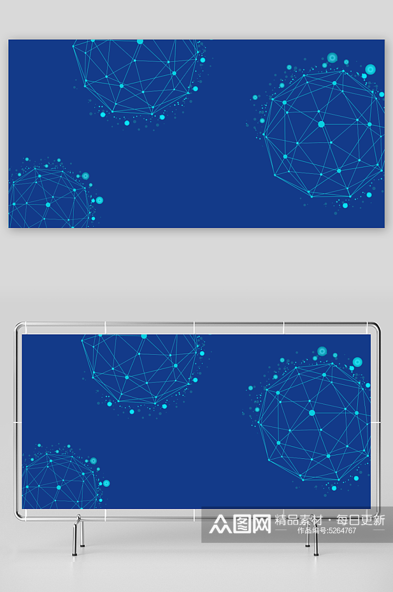 蓝色点线科技商务背景图素材