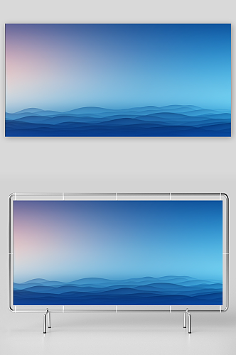 蓝色波浪线条背景