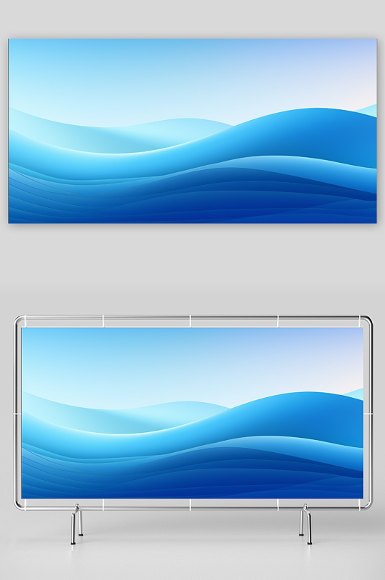 蓝色大气动感曲线背景
