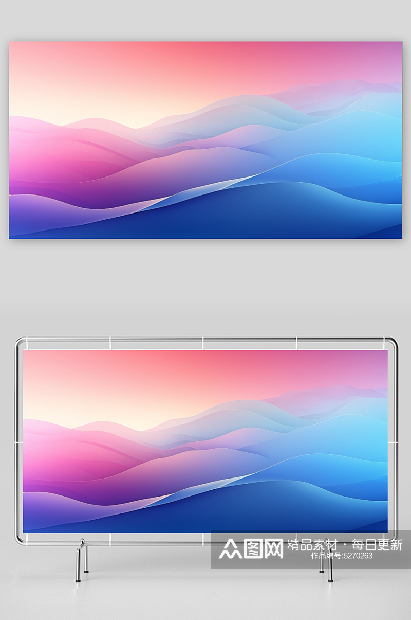 炫彩渐变波浪线背景图片素材
