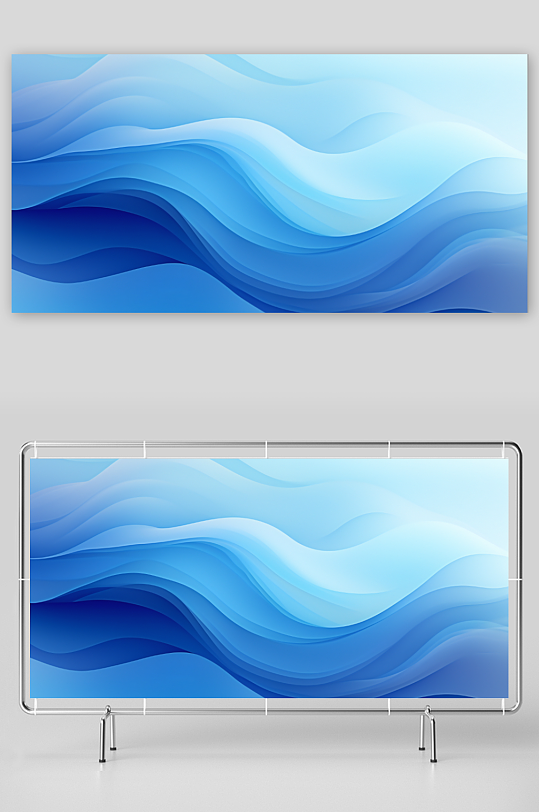 蓝色动感曲线背景图片-众图网