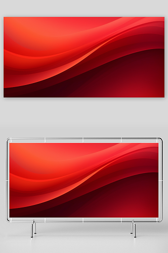 红色大气曲线背景图片