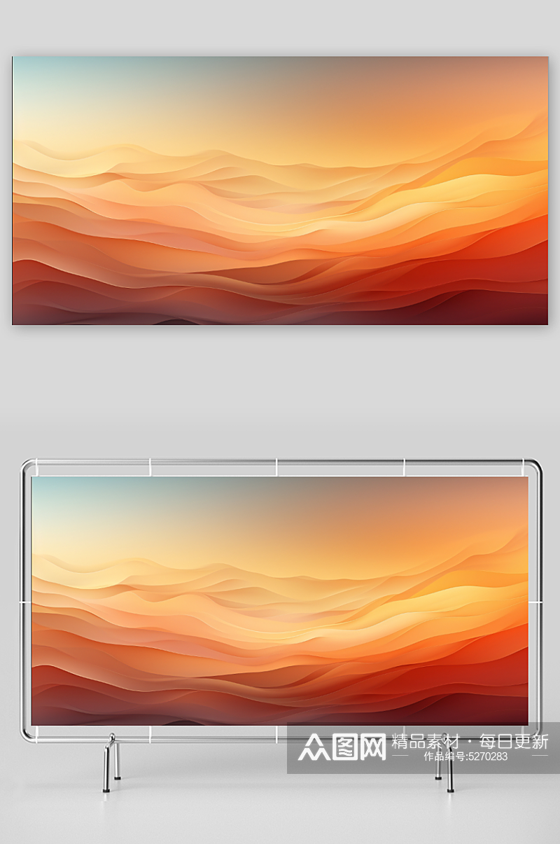 橙色大气波浪曲线背景图片素材