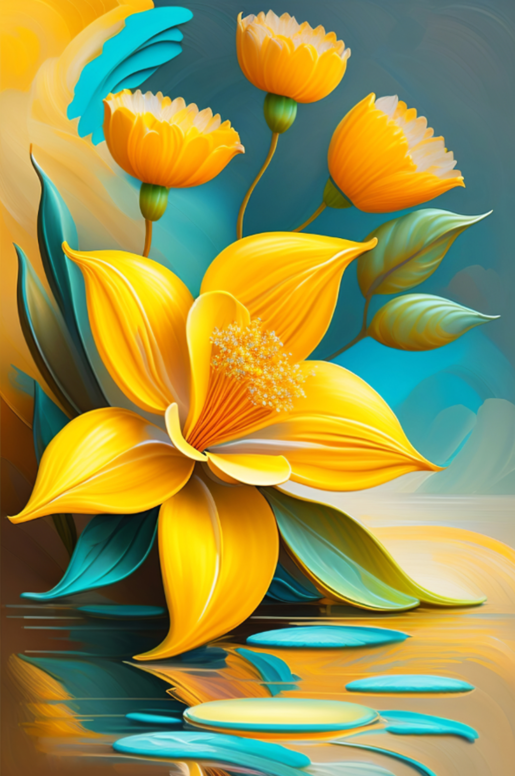 黄色浮雕花背景图片素材
