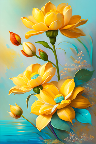 黄色付掉鲜花花卉背景图片