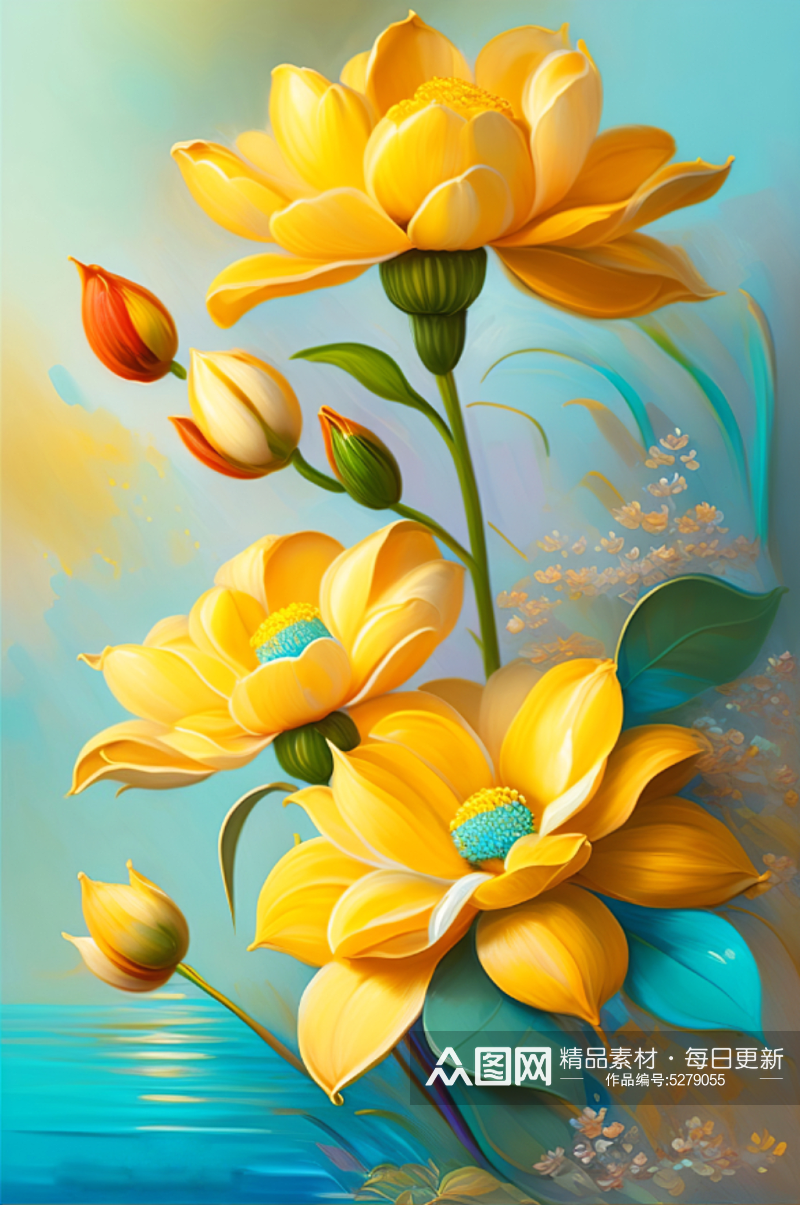 黄色付掉鲜花花卉背景图片素材