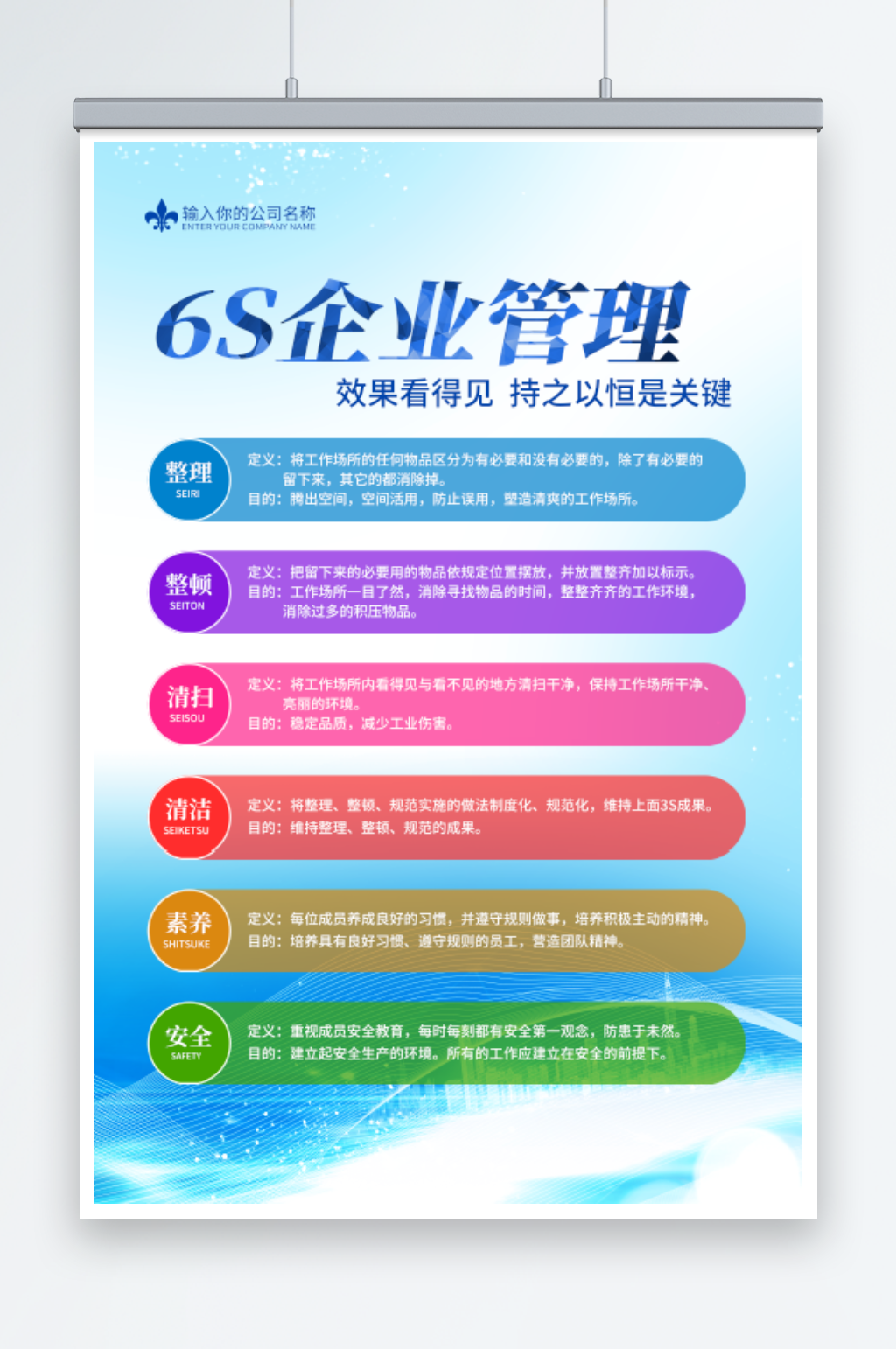 6S企业管理海报展板素材