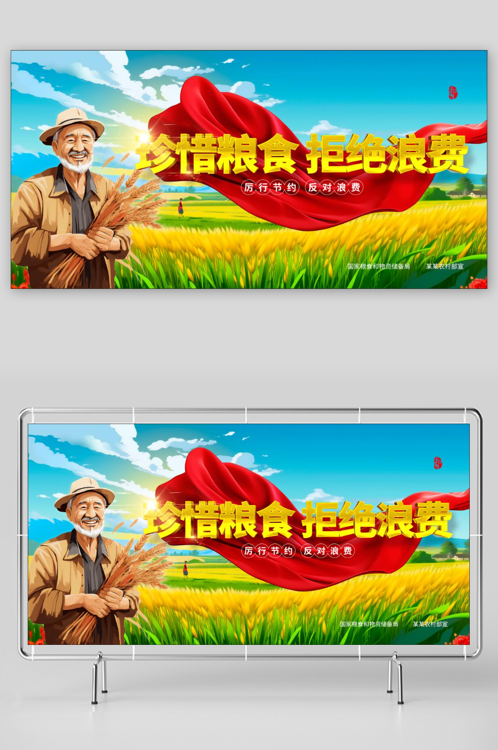 珍惜粮食拒绝浪费素材